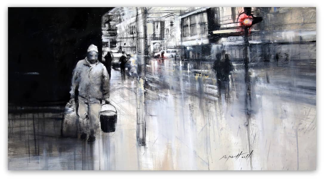 Man with a bucket - Jhb by Peter Hall