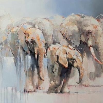 Elephants of Etosha by Peter Pharoah